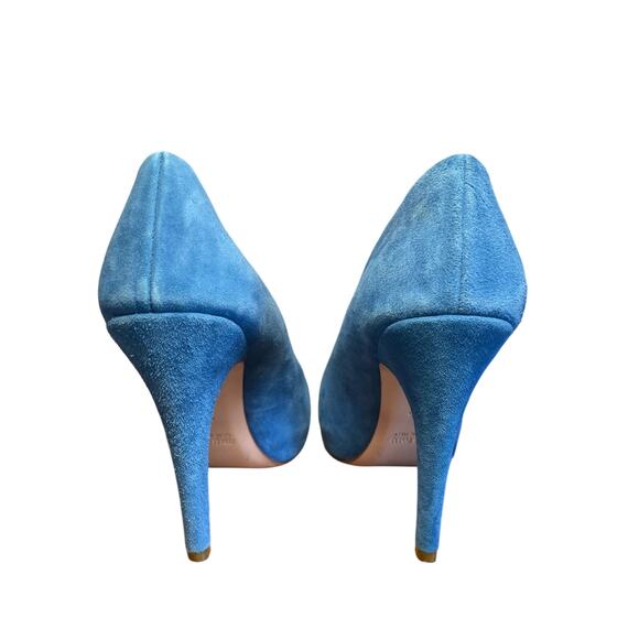 miu miu Blue Suede High Heel Platform Pumps Size 36/ US 6 - Picture 3 of 9